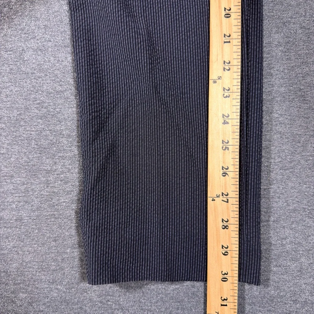 Banana Republic Dress Pants Men 31x30 Blue Seersucker Wool Silk Slim Fit Summer